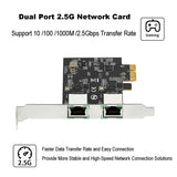NEW ARRIVAL 2.5G Gigabit Network Card Adapter with 2 Ports 2500Mbps PCIe 2.5Gb Ethernet Card RJ45 LAN Computer Controller Card