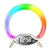 Multi-Function Night Light with Wireless Charging Bluetooth Speaker Smart Alarm Clock Atmosphere Light(B)EU Plug