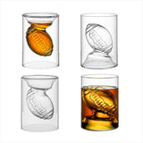 NEW ARRIVAL 4PCS Football Reversible Shot Glasses with 3D Relief Football Ball Shape Inside