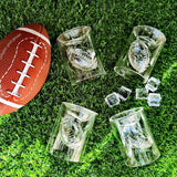 NEW ARRIVAL 4PCS Football Reversible Shot Glasses with 3D Relief Football Ball Shape Inside