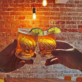 NEW ARRIVAL 4PCS Football Reversible Shot Glasses with 3D Relief Football Ball Shape Inside