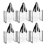 NEW ARRIVAL 6Pack Clear Tote Bags Stadium , Transparent PVC Shoulder Handbag for Women, Through Plastic Tote Bags with Handles