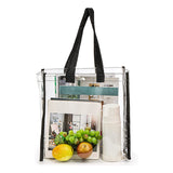 NEW ARRIVAL 6Pack Clear Tote Bags Stadium , Transparent PVC Shoulder Handbag for Women, Through Plastic Tote Bags with Handles