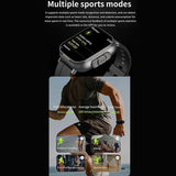 ! 2 in 1 Wireless Bluetooth Smart Watch Noise Cancelling Wristwatch with Earbud Heart Rate NFC Health Monitoring-A