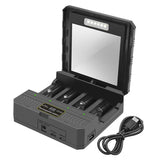 18650 Charger Solar Lithium Battery Smart Charger Type-C Four-Slot Multi-Function Outdoor Charger