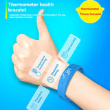 LED Digital Smart Bracelet Waterproof Smart Clock Smart Bracelet with Body Temperature Monitor,Vibration AlarmReminder,B
