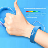 LED Digital Smart Bracelet Waterproof Smart Clock Smart Bracelet with Body Temperature Monitor,Vibration AlarmReminder,B