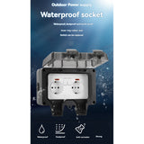 Waterproof Socket Outdoor Wall Power Socket IP66 Waterproof Weather Dust Sockets for Garden Garage Basement EU Plug