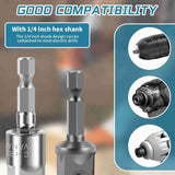 NEW ARRIVAL 9/16In(14mm) Power Nut Driver Nut Runner Hollow Socket with 1/4In Hex Shank, for Fastening Applications Operations
