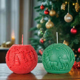 NEW ARRIVAL 4PCS Christmas Day Snow Scene Ball Candle Molds Silicone Mould for Relief Sphere Plaster Making Handmade Soap