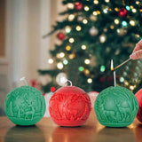 NEW ARRIVAL 4PCS Christmas Day Snow Scene Ball Candle Molds Silicone Mould for Relief Sphere Plaster Making Handmade Soap
