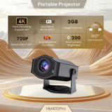 PRO Projector 4K Android 11, 200 ANSI,Wifi6 BT5.0, 1280x720P Home Cinema & Outdoor EU PLUG