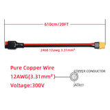 30a Anderson to XT60 Adapter Cable Aircraft Carrier Extension Cable Mobile Energy Storage Battery Charging Cable
