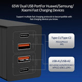 ILEPO 65W GaN Charger Desktop Fast Charger 4 in 1 Laptop Mobile Phone Charger Adapter For iPhone 14 15Pro Max Xiaomi Samsung