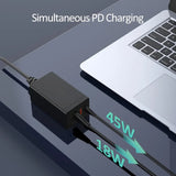 ILEPO 65W GaN Charger Desktop Fast Charger 4 in 1 Laptop Mobile Phone Charger Adapter For iPhone 14 15Pro Max Xiaomi Samsung