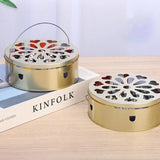 Incense Coil Bowl Fireproof Incense Box With Cover Portable Burner Thickened Reusable Household Accessories Incense Burner For