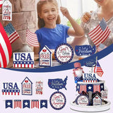 Independence Day Tiered Tray Decoration 4th Of July Ornament Wooden Decor Set Theme Party Ornaments For Home Decor