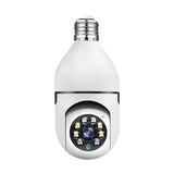 Indoor Video Surveillance Camera, Baby Monitor, Home Security Protection, Full Color, Night Vision, Auto Tracking, WiFi, Bulb, 3