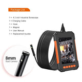 Industrial Endoscope Camera 1080P 4.3 Inch IPS Single Dual Lens Pipe Car Inspection Borescope IP68 Waterproof With LED