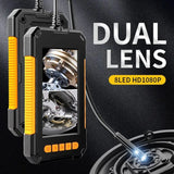 Industrial Endoscope Camera 1080P 4.3 Inch IPS Single Dual Lens Pipe Car Inspection Borescope IP68 Waterproof With LED