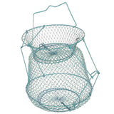 Iron Fish Basket Crab Collapsible Fishing Net Cage Netting Tool Supplies Equipment Storage