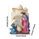 Jesus Tabletop Ornaments Resin Jesus Statue Holy Family Miniature Indoor Seasonal Decors For Study Room Porch Living Room