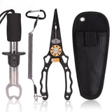 Jooyoo Aluminum Alloy Multifunctional Fishing Tool Pliers and Controller Set with Lost Rope Fishing Pliers Equipment