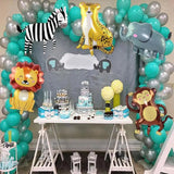 Jungle Balloons Foil Forest Zoo Foil Party Balloons Zoo Ornament For Jungle Birthday Party Baby Shower Amusement Park Animal