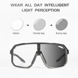 Kapvoe Cycling Glasses Photochromic Sunglasses Mountain Bike Road Eyewear Men Women Sunglasses Sports Eyewears Riding Glasses