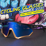 Kapvoe UV400 Sport Eyewear Mountain Bike Sport Cycling Glasses Outdoor Cycling Goggles Men Cycling Sunglasses MTB Sunglasses