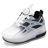 Kid Boys Girls Flashing Roller Skate Shoes USB Charging Children Fashion LED Light Up Shoes Luminous Wheels Sneakers for Street