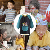 Kids Art Smock Cartoon Smock With Long Sleeve And Roomy Pocket Arts Supplies Kids Clothes For Painting Writing Cooking Pottery