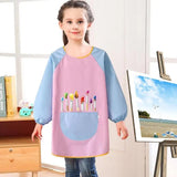 Kids Art Smock Cartoon Smock With Long Sleeve And Roomy Pocket Arts Supplies Kids Clothes For Painting Writing Cooking Pottery