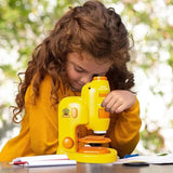 Kids Microscope Portable Cartoon Microscope With Led Light Preschool Learning Early Education Toy For Snails Earthworms