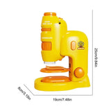 Kids Microscope Portable Cartoon Microscope With Led Light Preschool Learning Early Education Toy For Snails Earthworms