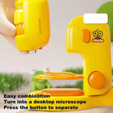 Kids Microscope Portable Cartoon Microscope With Led Light Preschool Learning Early Education Toy For Snails Earthworms