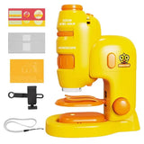 Kids Microscope Portable Cartoon Microscope With Led Light Preschool Learning Early Education Toy For Snails Earthworms