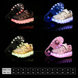 Kids Roller Skates Shoes Boys Girls 2 Wheels USB Charging Led Lighted Flashing Sneaker Children Sliding Sport Footwear Toys Gift