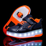 Kids Roller Skates Shoes Led Light Flashing Light 2 Wheels Skating Sneaker Flying Shoe Recharge Multi Light Breatheable Boy Girl