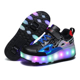 Kids Roller Skates Shoes Led Light Flashing Light 2 Wheels Skating Sneaker Flying Shoe Recharge Multi Light Breatheable Boy Girl