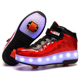 Kids Roller Skates Shoes Led Light Flashing Light 2 Wheels Skating Sneaker Flying Shoe Recharge Multi Light Breatheable Boy Girl