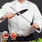 Knife Sharpener Rod Handheld Carbon Steel Electroplated Carborundum Knife Sharpening Rod For Home Or Hunting Master Chef