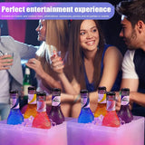LED Ice Bucket Double Layer Bucket For Beverage Tubs Wine Beer Square Straight Red Wine Champagne LED Ice Buckets 3.5L