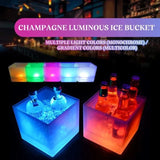 LED Ice Bucket Double Layer Bucket For Beverage Tubs Wine Beer Square Straight Red Wine Champagne LED Ice Buckets 3.5L