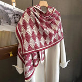 Luxury Brand Winter Pashmina Warm Cashmere Scarf for Women Design Shawls and Wraps Poncho Female Thick Blanket Bufandas Echarpe