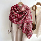 Luxury Cashmere Warm Women Scarf 2023 Paisely Print Pashmina Thick Blanket Shawl Wraps Ladies Winter Travel Bufanda Accessores