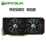 MAXSUN Graphics Cards AMD Radeon RX580 2048SP 8G GDDR5 256bit HDMI+DP*3+DVI Video Card For Desktop Gaming Computer GPU Full New