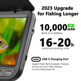 MOQCQGR 7 inch 1080P Underwater fishing Camera for fishing room,10000mAh Rechargeable Battery Fish Finder for winter ice fishing