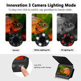 MOQCQGR 7 inch 1080P Underwater fishing Camera for fishing room,10000mAh Rechargeable Battery Fish Finder for winter ice fishing