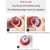 Magnetic Kitchen Timer Mechanical Countdown Time Reminder Alarm Clock Cooking Baking Shower Study Timer Stopwatch Kitchen Tool